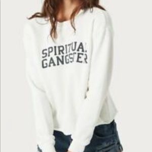 SPIRITUAL GANGSTER Varsity Crop Sweatshirt